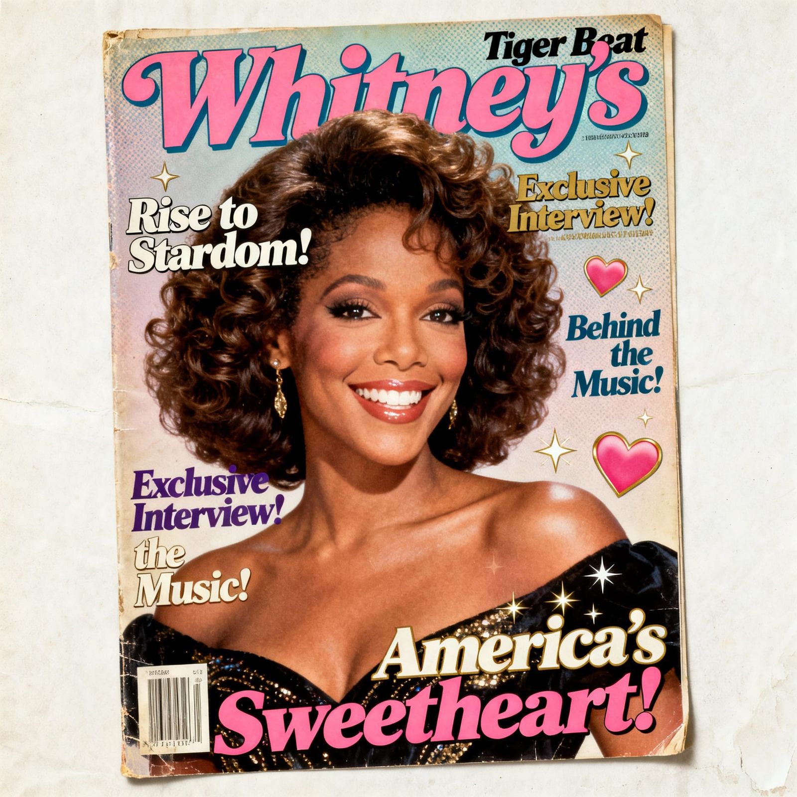 Whitney Houston Vintage Magazine Cover 1980s Pop Star