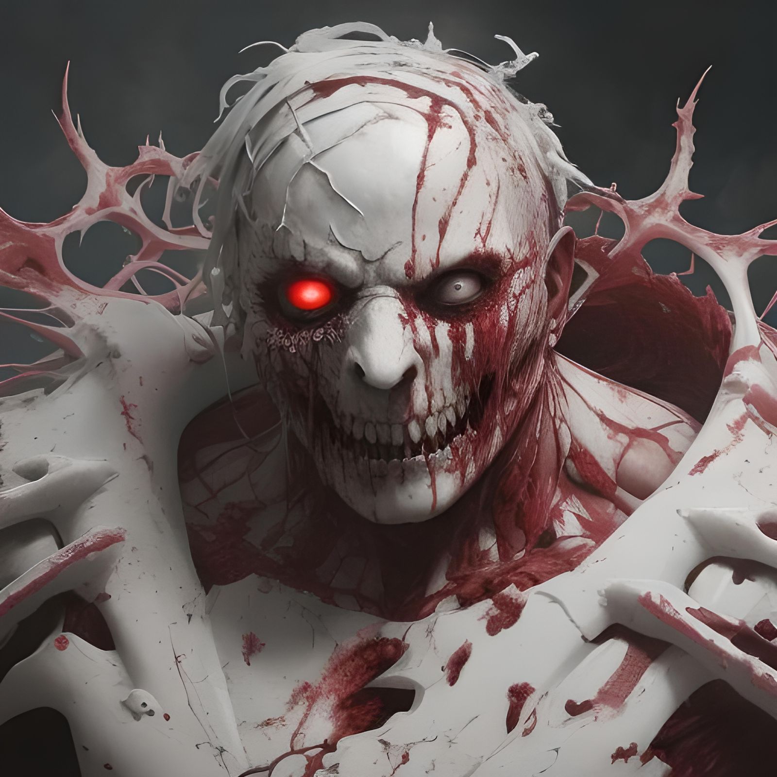 Hyperrealistic White Carnage Symbiote Nightmare with Bloody ...