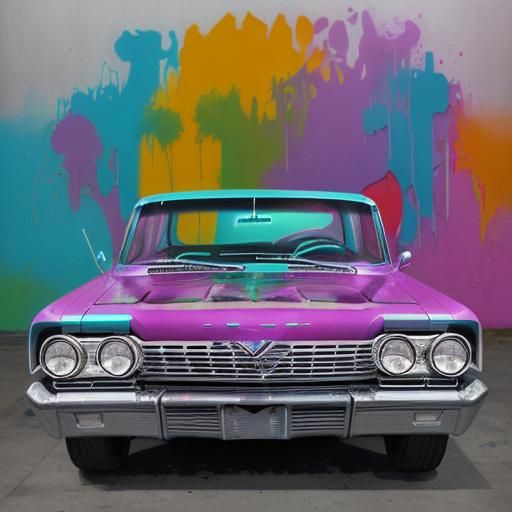 1964 Impala Lowrider in Graffiti Art Style