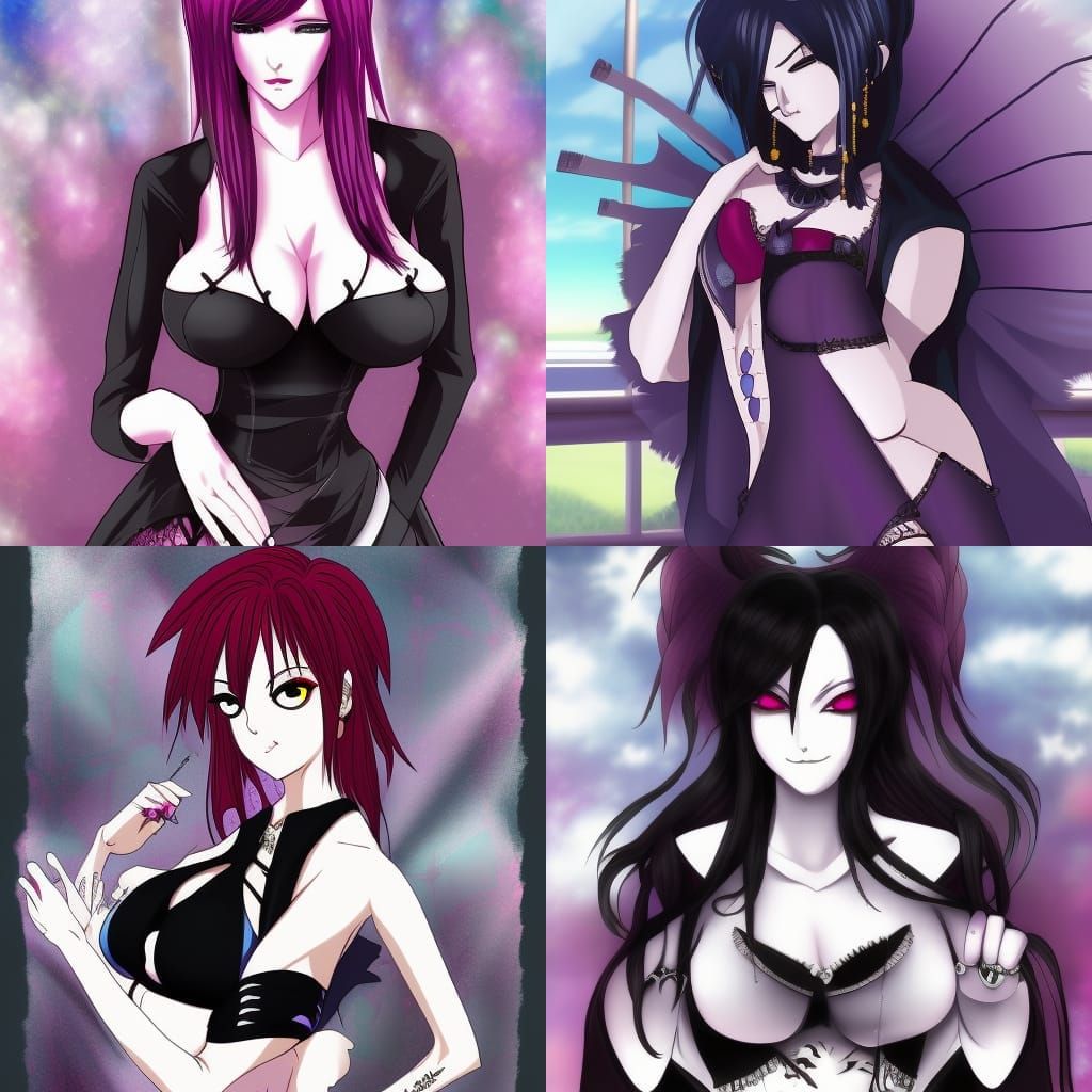 Goth Anime Style Character Art