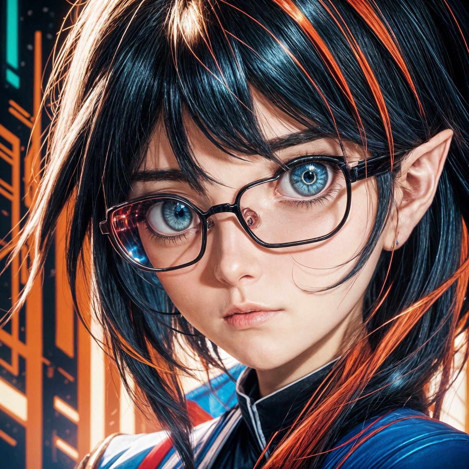 Anime Woman at Work in Digital Art Style