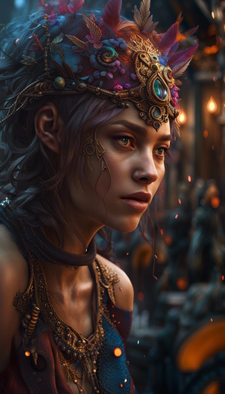 Provocative Girl in Detailed Fantasy Concept Art