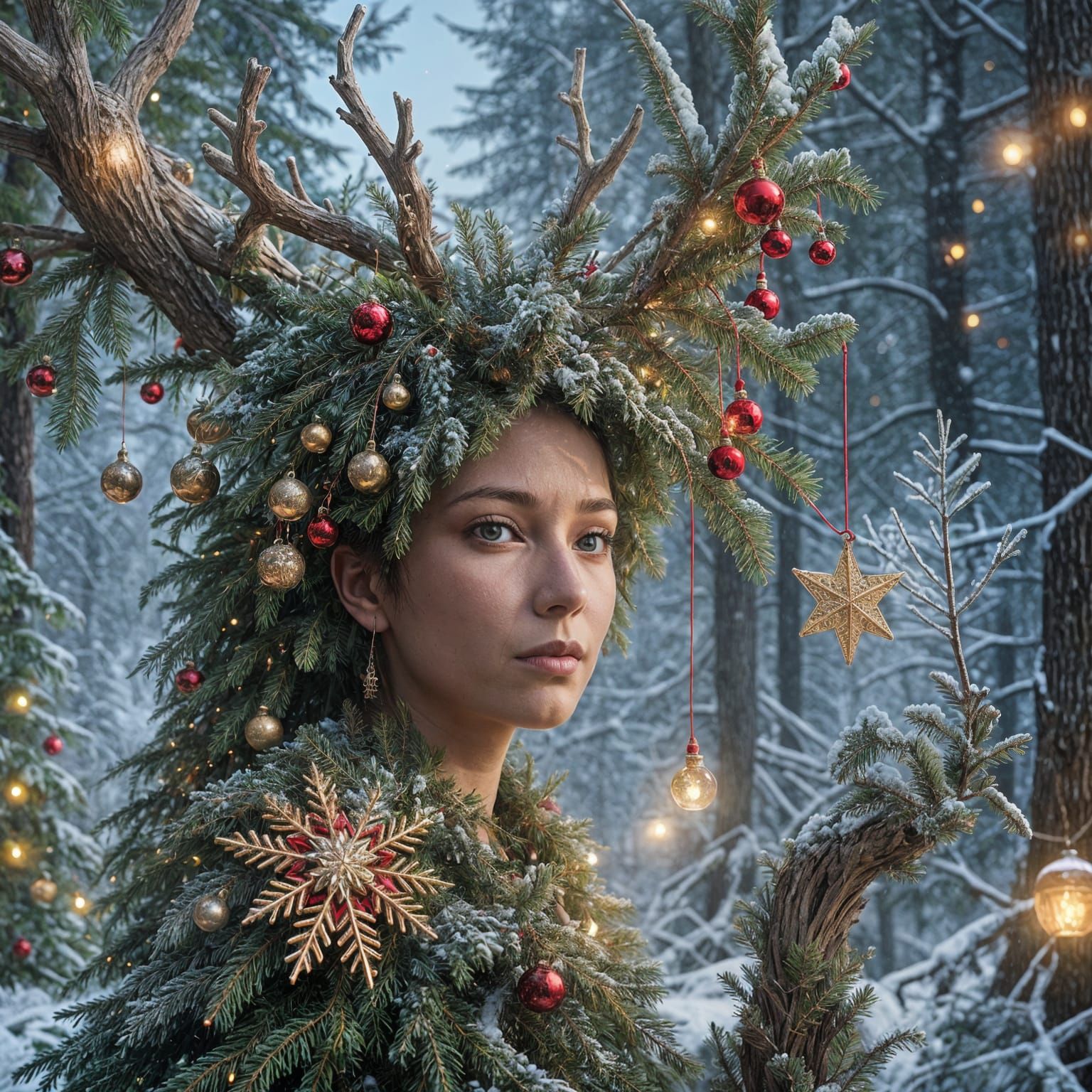 Surreal Christmas Tree Blends Winter and Fantasy