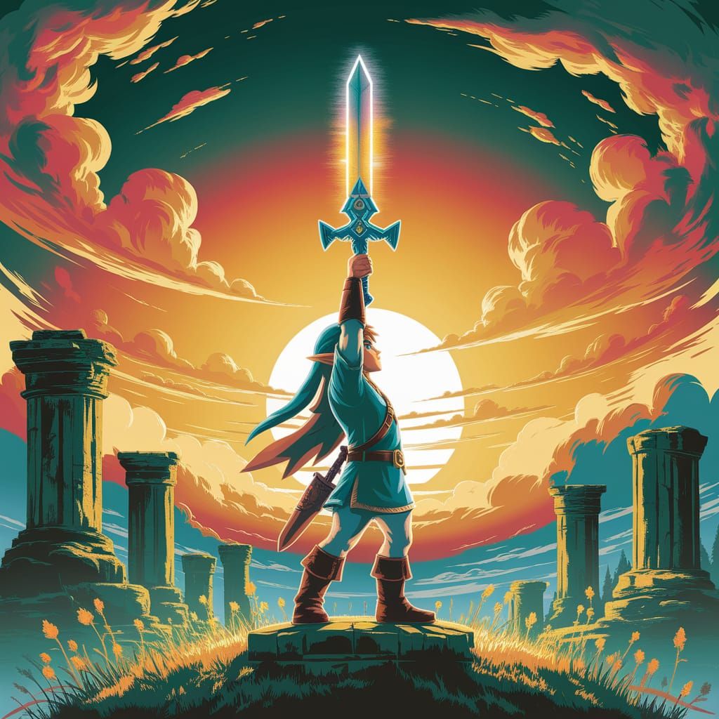 Link with Master Sword in Zelda: Tears of the Kingdom