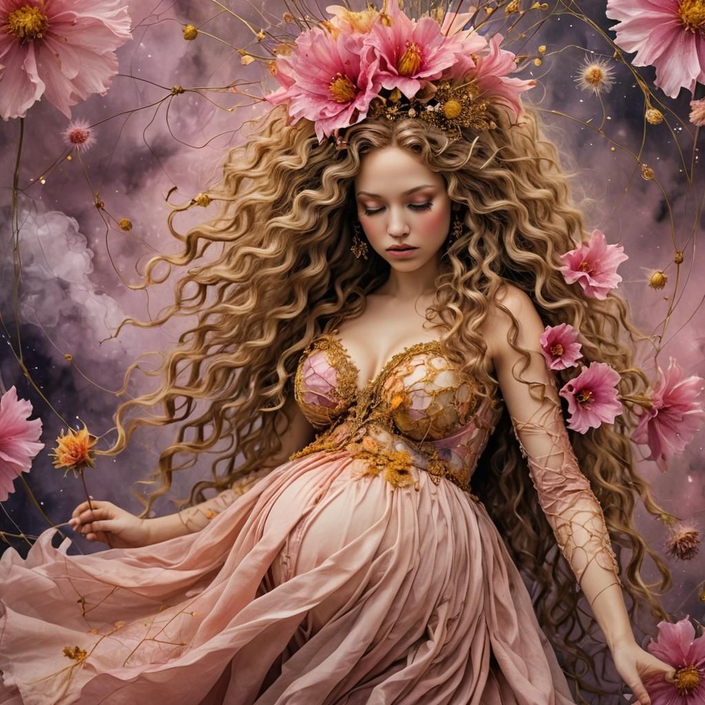 Pregnant Nymph in Ethereal Hair Dress, Macro Photograph