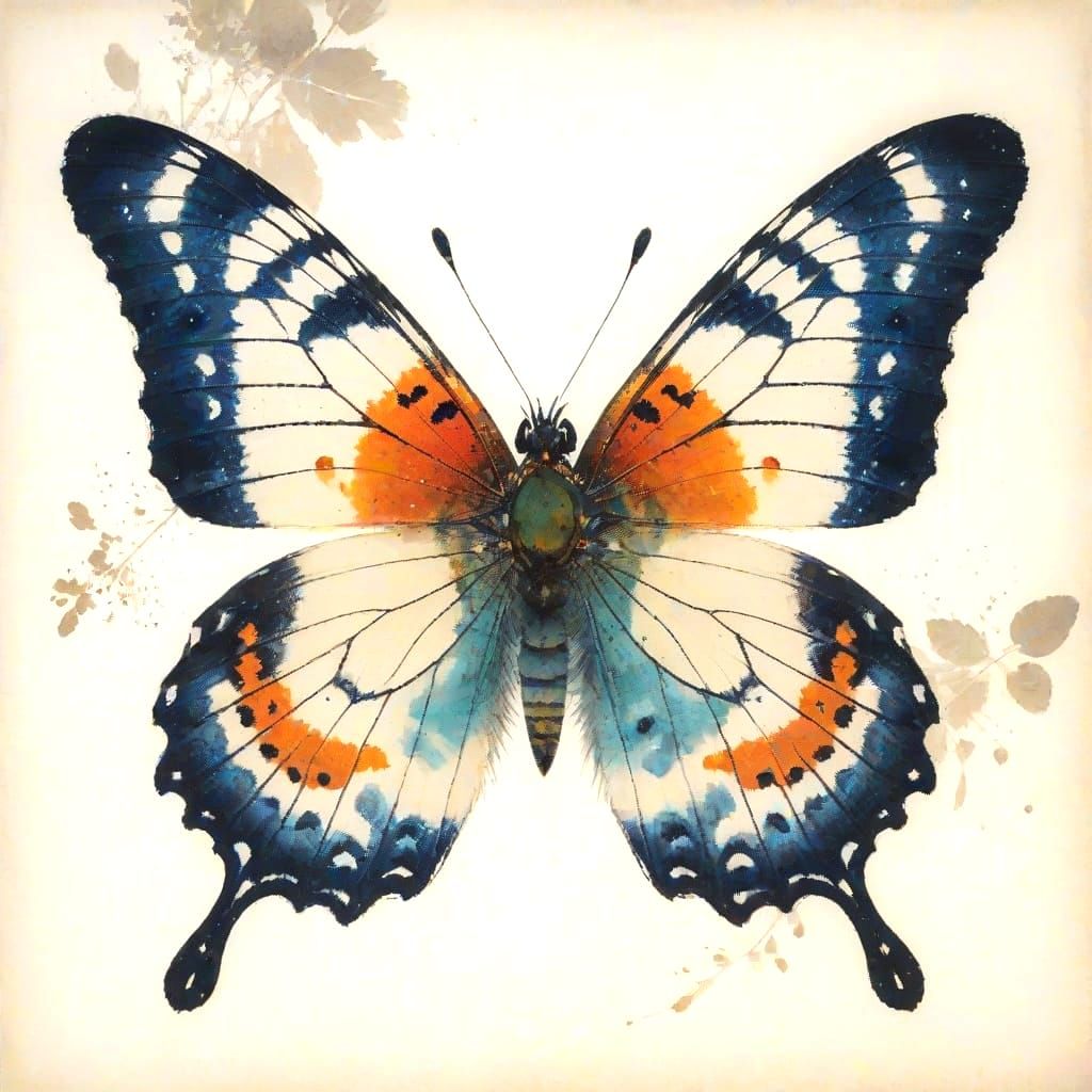 Gyotaku print of a butterfly by a Japanese lepidopterist.
