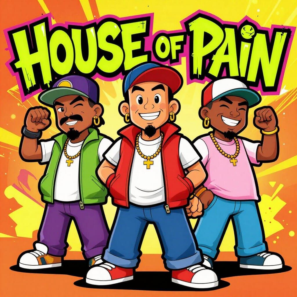 House of Pain Cartoon Style Illustration
