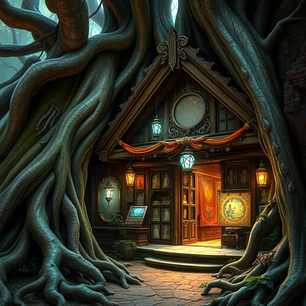 Fantastical Shop Concept Art in Deep Color