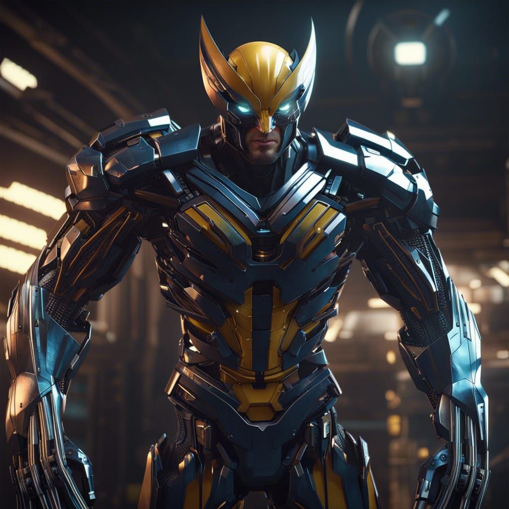 Futuristic Wolverine in Sci-Fi Armor