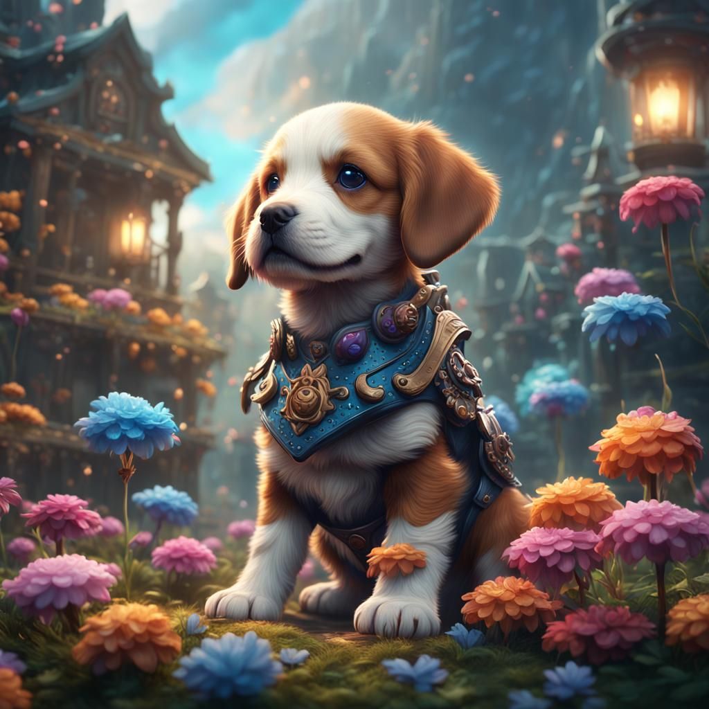 Sweet Puppy Fantastical Concept Art in Deep Color