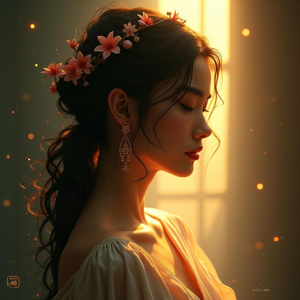 Ethereal Beauty Portrait with Dynamic Lighting