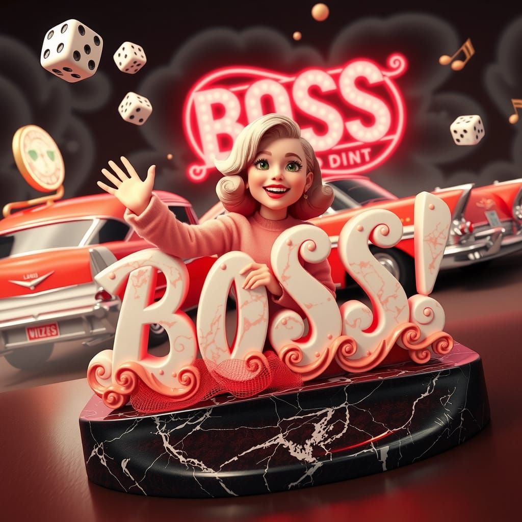 A 1950s teenage girl, resembling Marilyn Monroe, wearing a L...