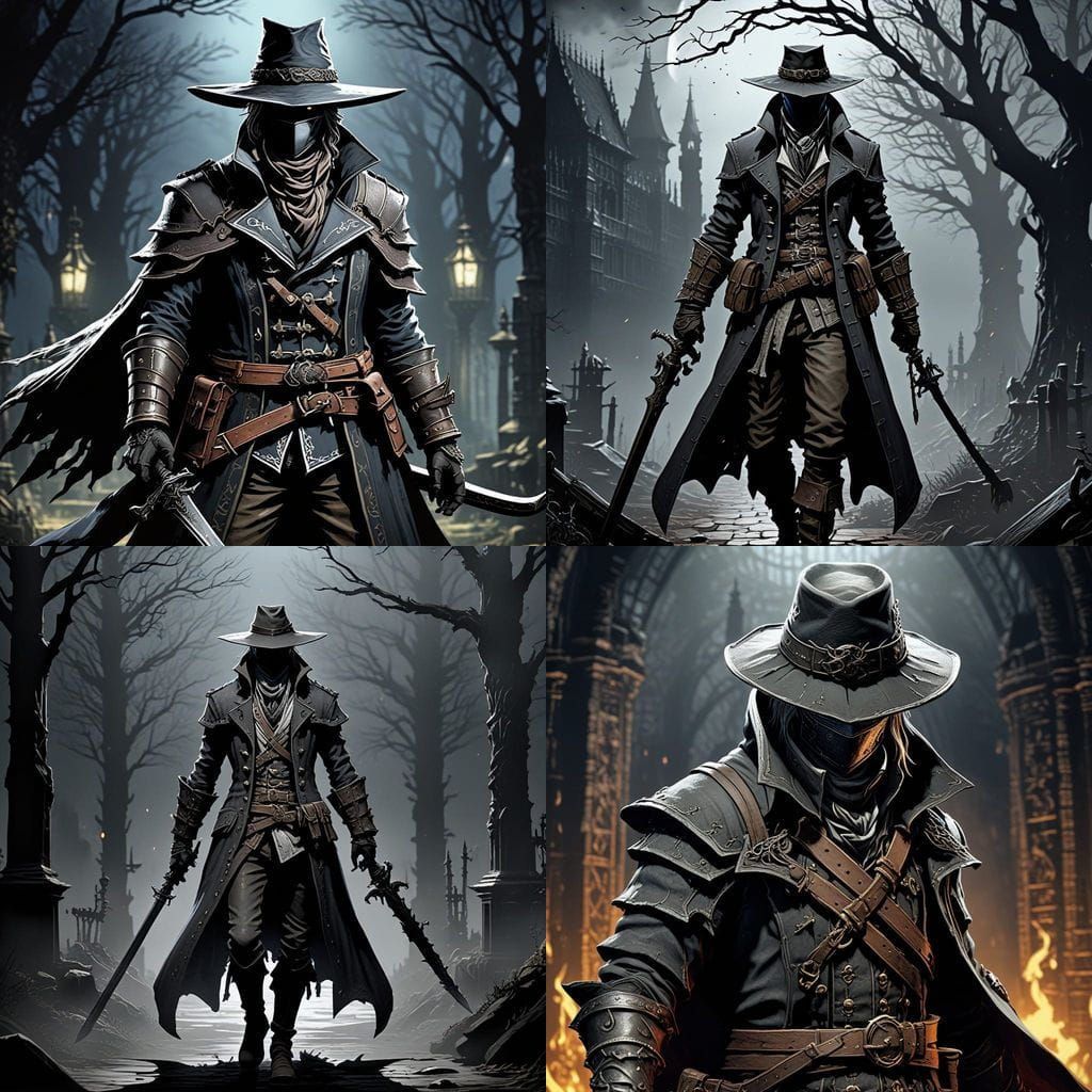 Cyberpunk Hunter in Medieval Realm