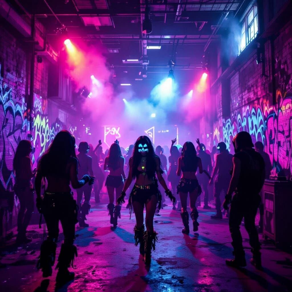 90s Halloween Rave in Abandoned Warehouse