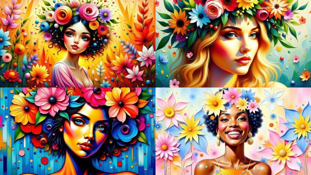 Impasto Florals in Earthy, Midnight Oils and Dotty Textures