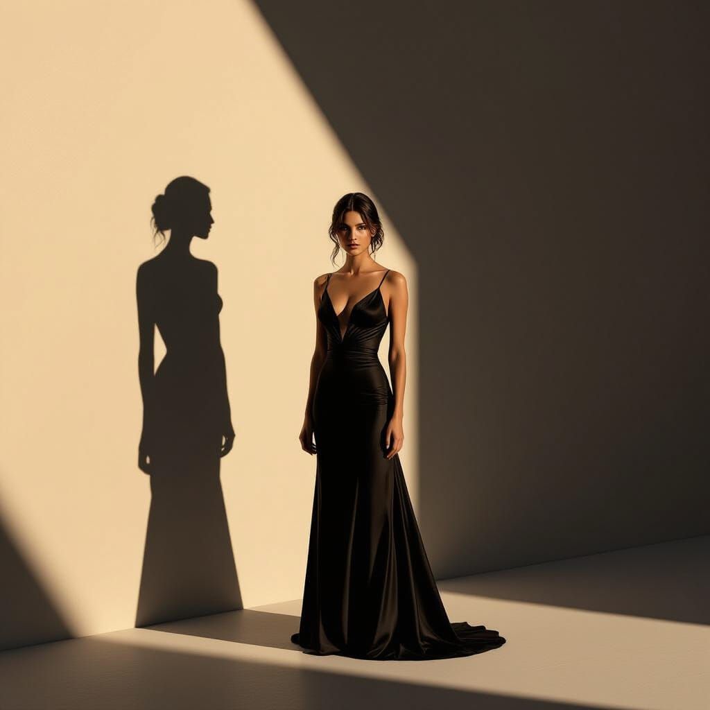 Woman in Light and Shadow, Dramatic Baroque Style