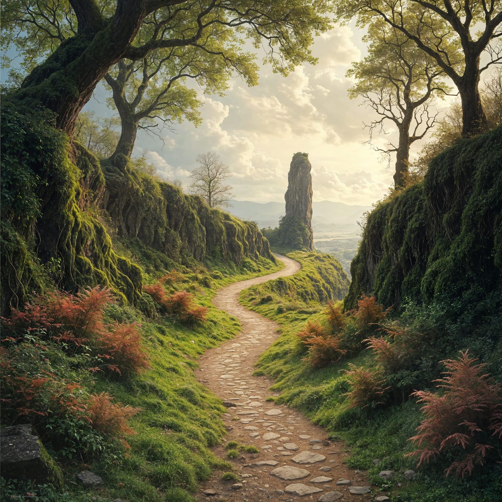 Sentinel Standing Stone Amidst Verdant Landscape