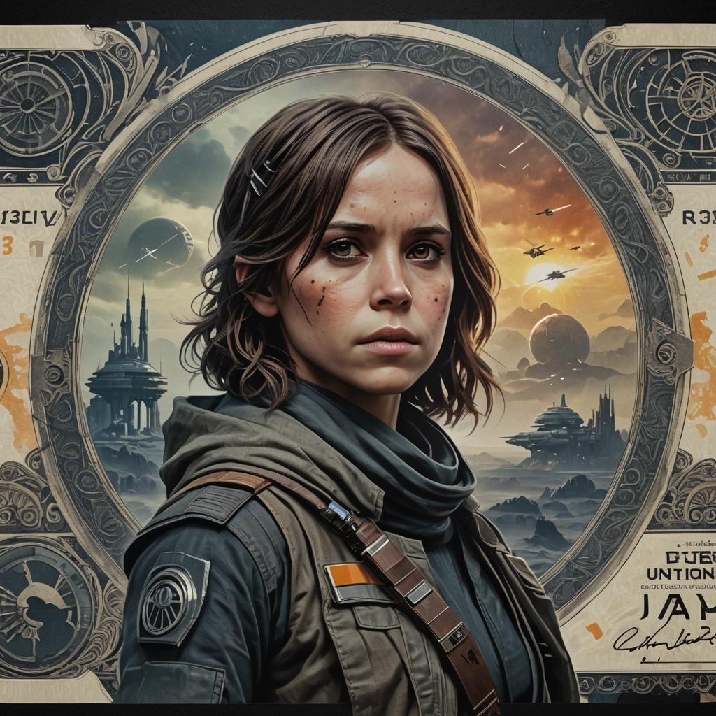 Jyn Erso Star Wars Art Banknote