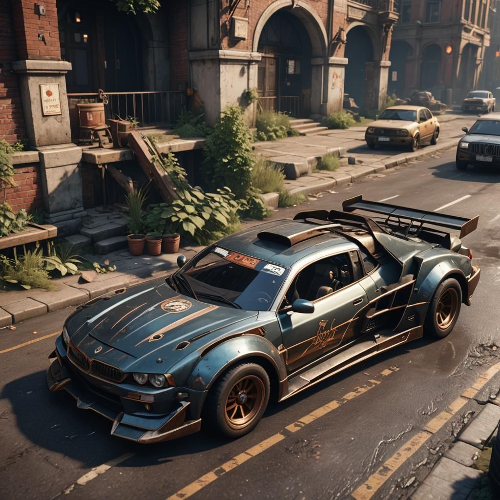 Corbin Sparrow Car in 3D Game Cinematic Style