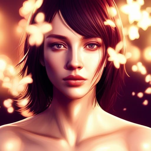 Beautiful Women with Flowers in Hyperrealistic Style