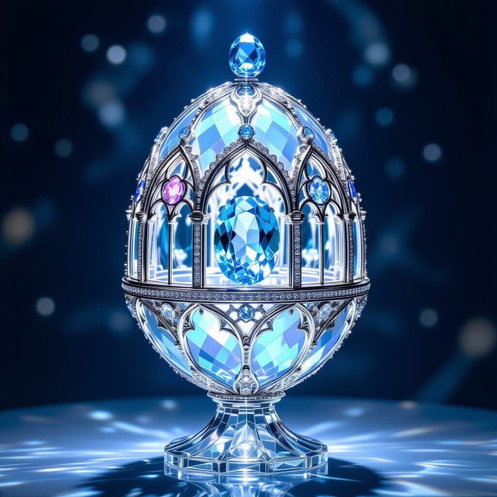 Fabergé Egg 'Cathedral of Light' in Opalescent Crystal