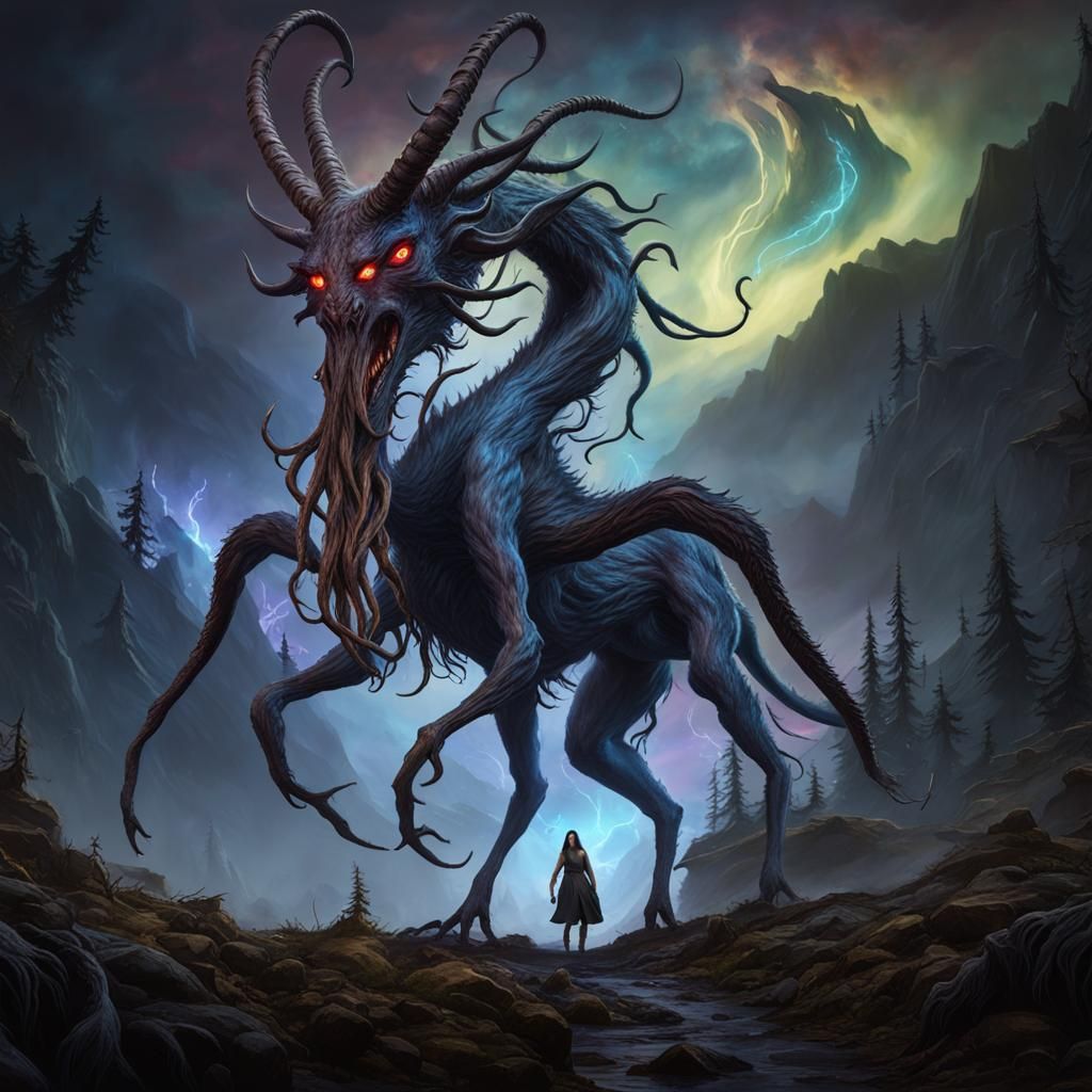 Eldritch Wendigo: A Gothic Art Horror