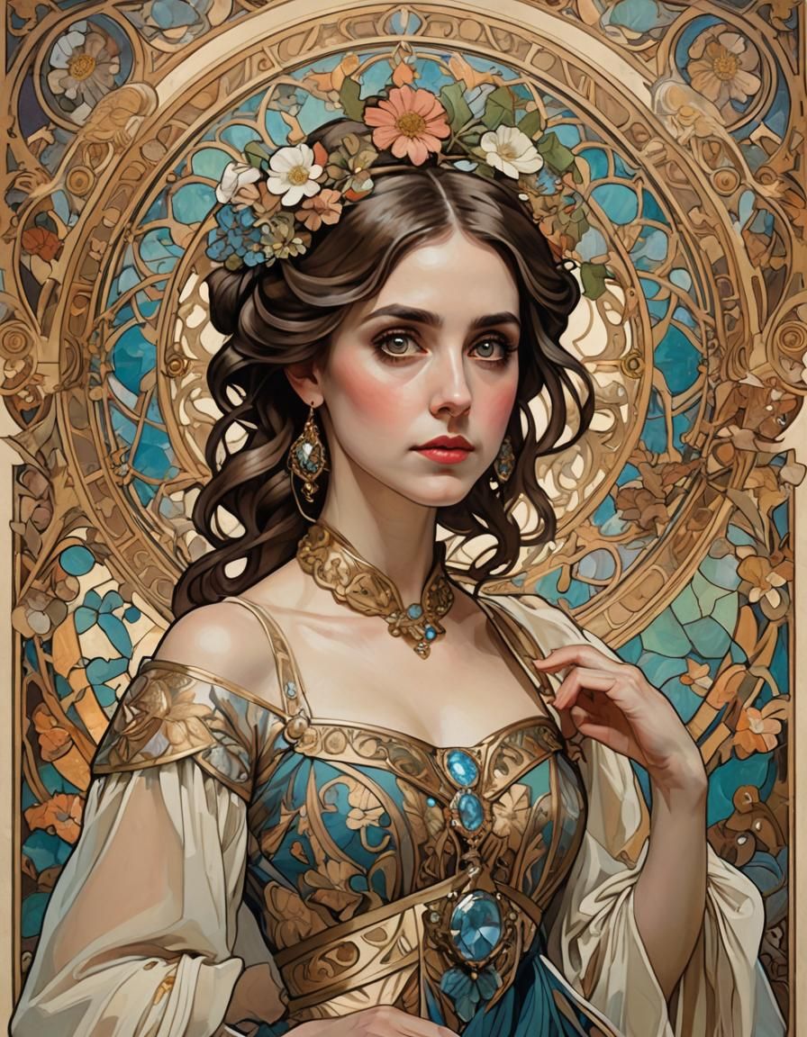 Alison Brie in Art Nouveau Style