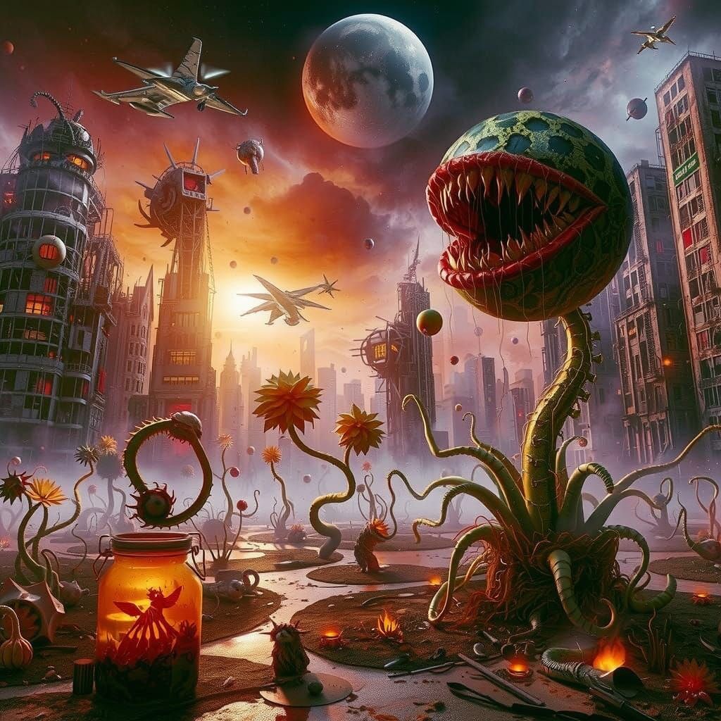 Cannibal Plants Devour a Post-Apocalyptic City