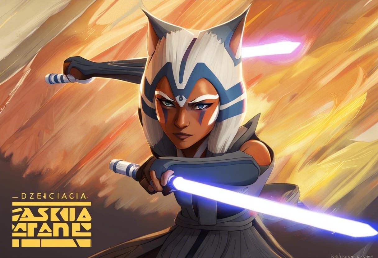Ahsoka Tano Anime Key Visual in Manga Style
