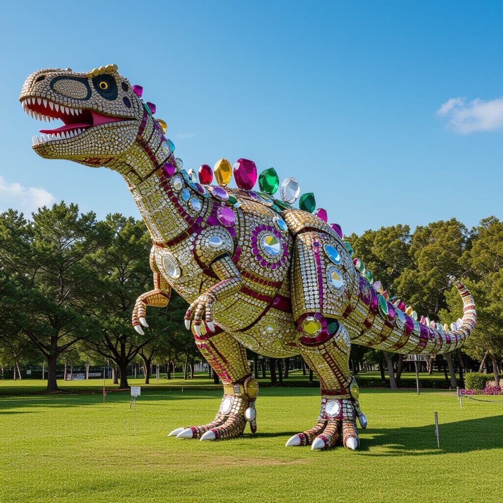 Giant Jewelry Dinosaur Sculpture