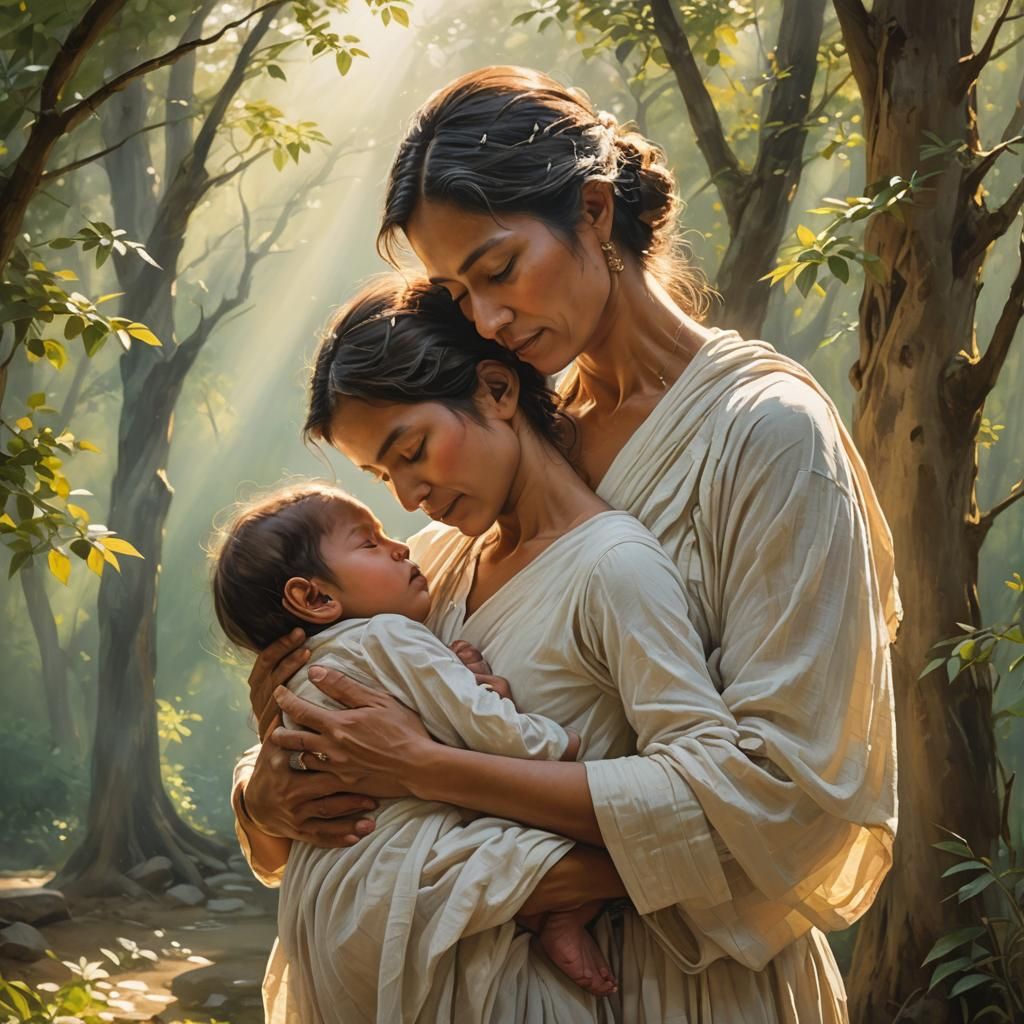 Ethereal Mother and Child Portrait in Natural Light