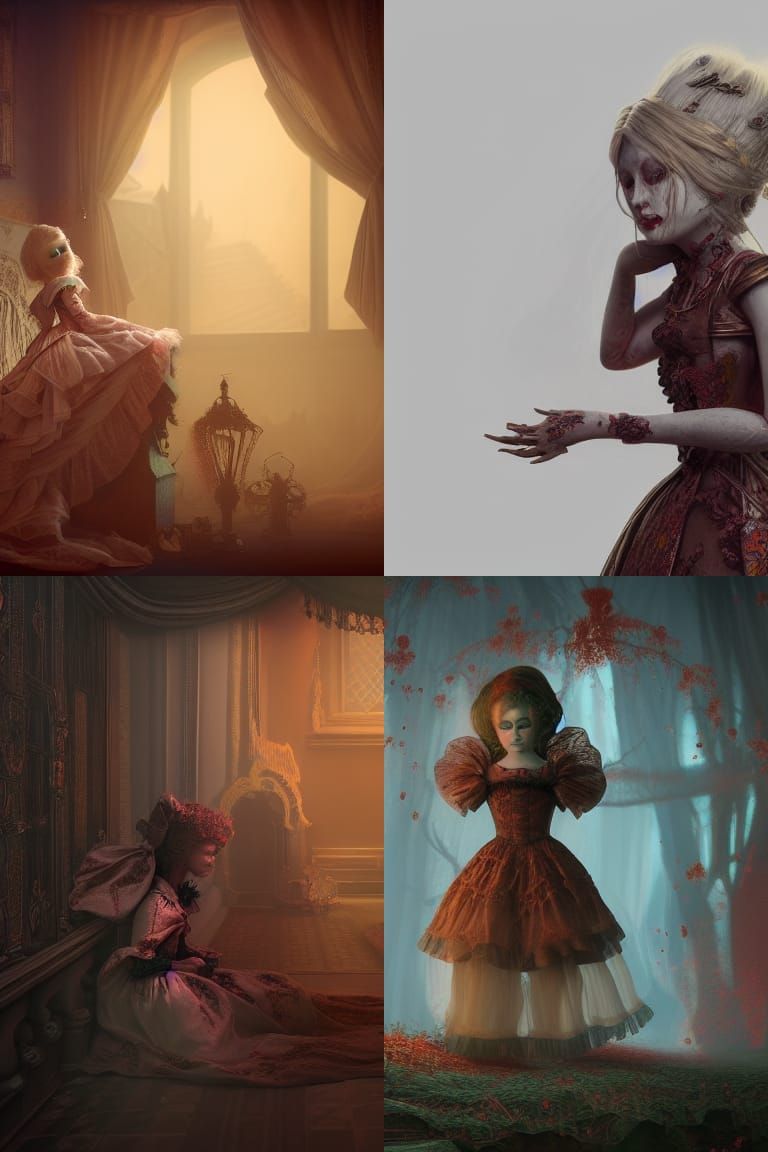 Detailed Matte Painting of a Haunted Doll