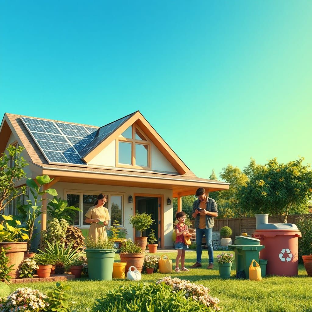 Eco-Friendly Family Home Promoting Sustainability in 3D