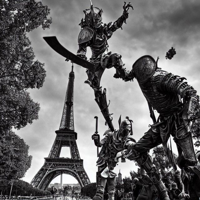 Zombie Knight Defending Eiffel Tower