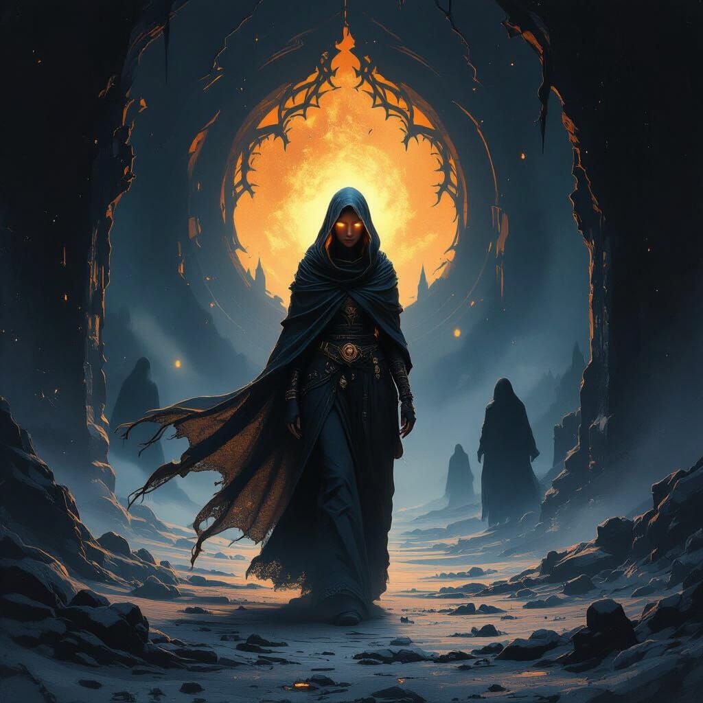 Liora, Last Light in Shadow Kingdom, Dark Fantasy Art