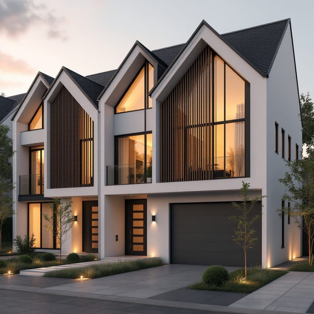 Modern Townhouses with Elegant Proportions and Greenery