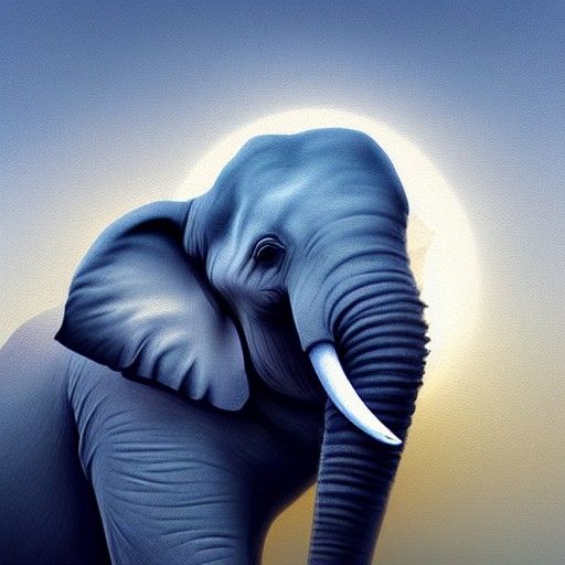 Ethereal Elephant in Digital Watercolor