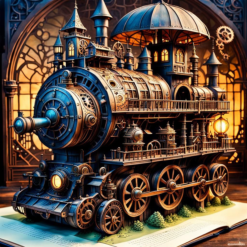 Magical Steampunk Pop-Up Book Creation