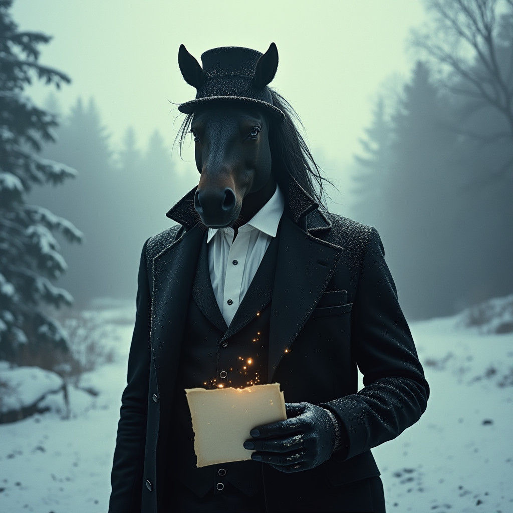 Winter Centaur Summons in Victorian Landscape