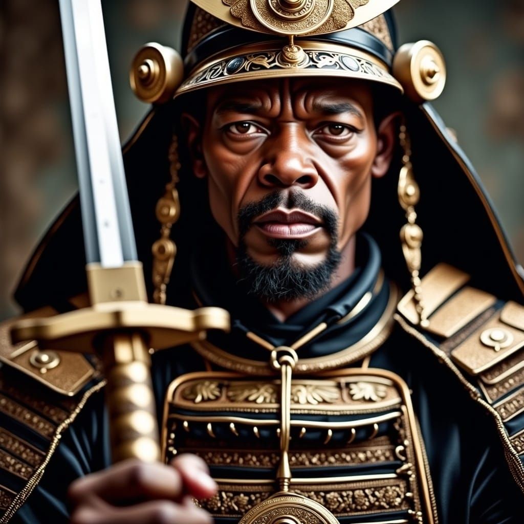 Samurai Actor in Traditional Armor