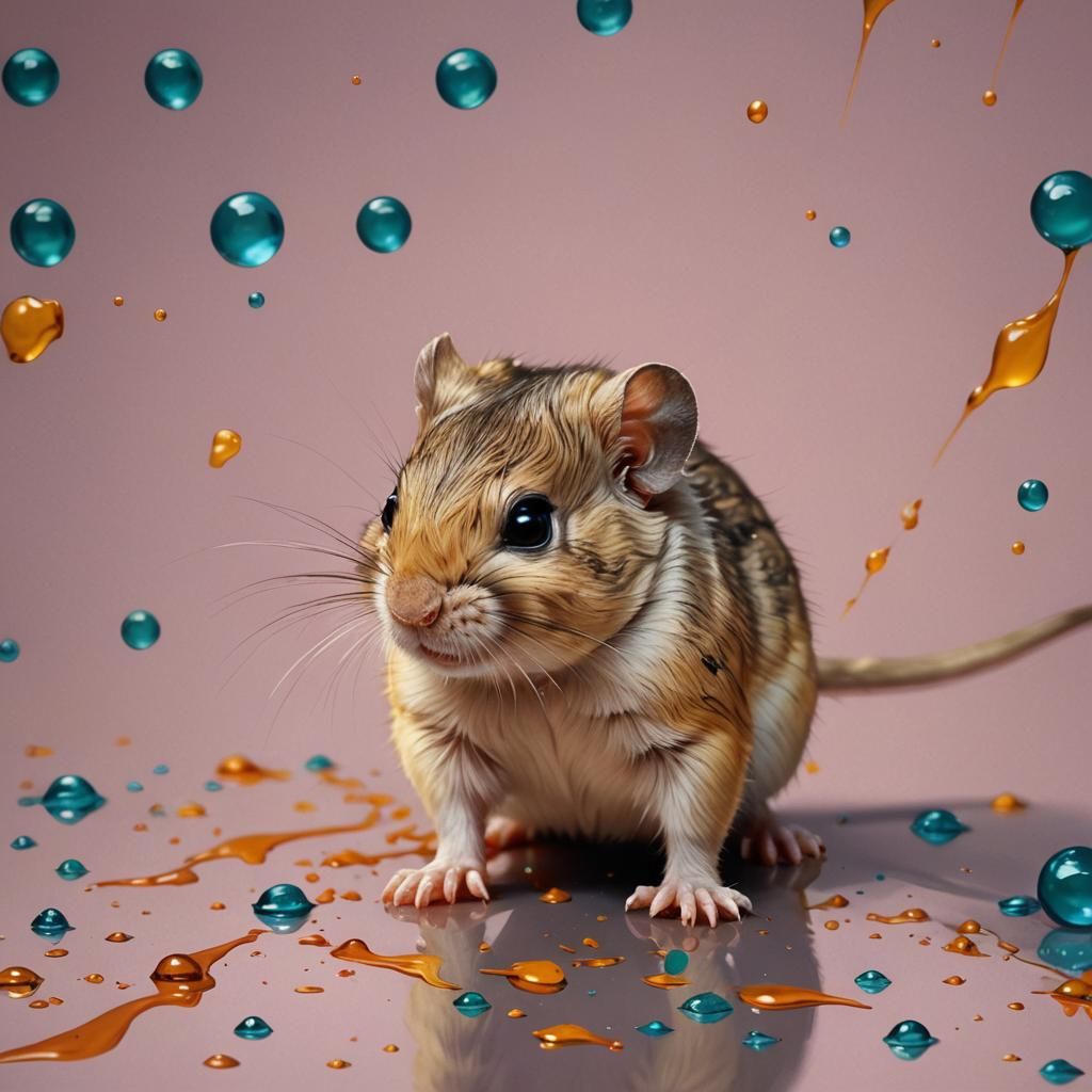 Gerbil Portrait in Pin-Up Style