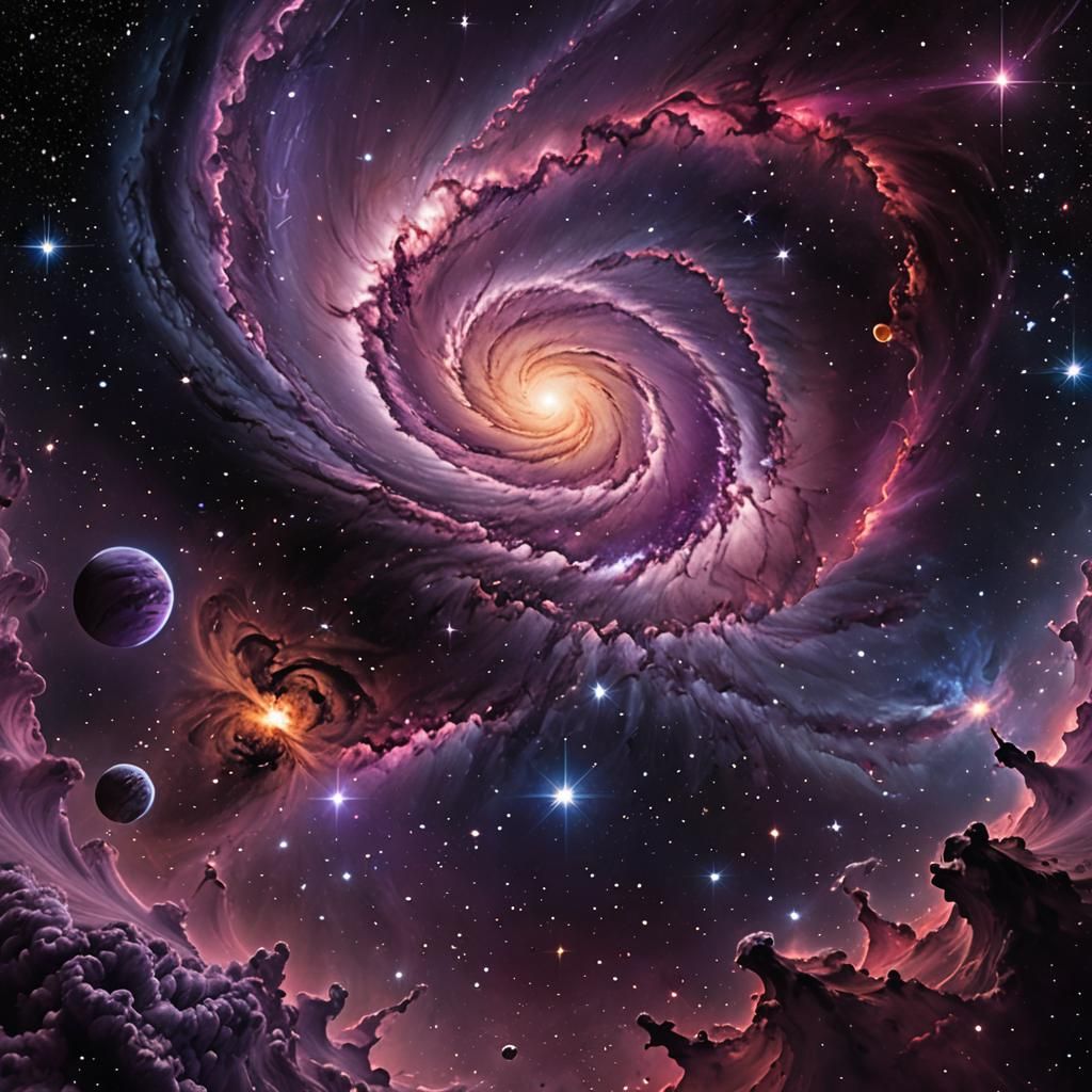 Swirling Cosmic Clouds: A Glimpse into Space