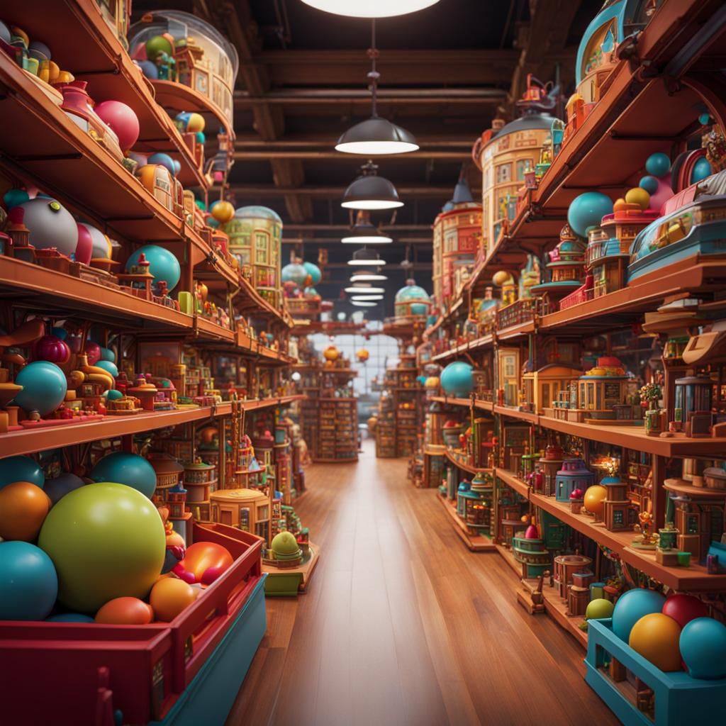 Toy Store Filled with Toys: Matte Painting