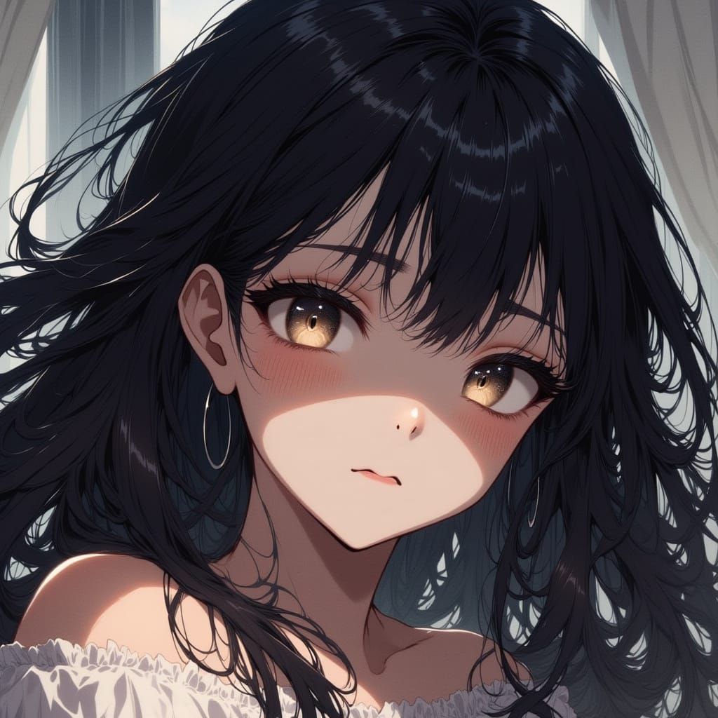 80s Anime Portrait of a Woman Realizing Truth