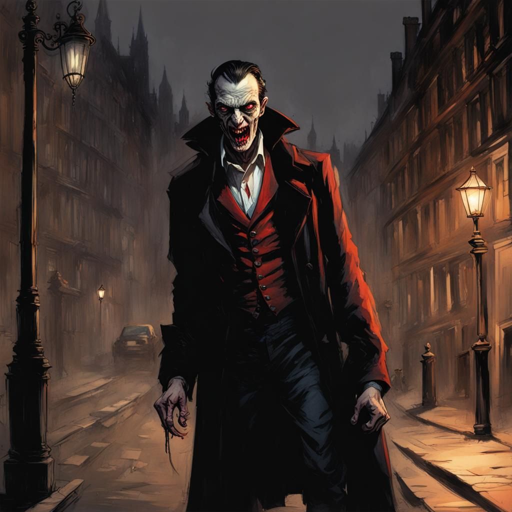 Vampire Stalks London Streets in Sinister Style