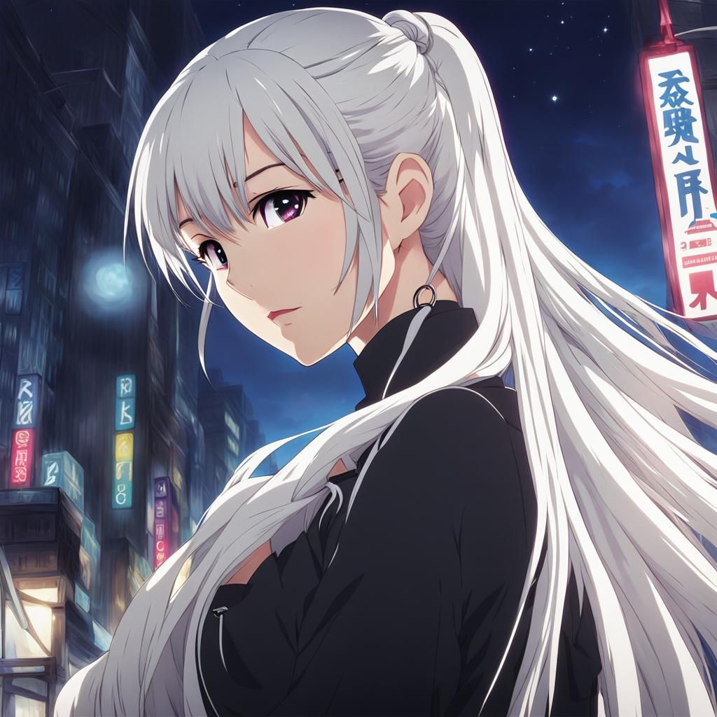 Anime Style Portrait of a Woman with Bangs