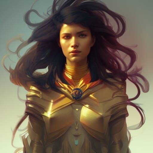 Phoenix Hawk Portrait in Hyperdetailed Splash Art