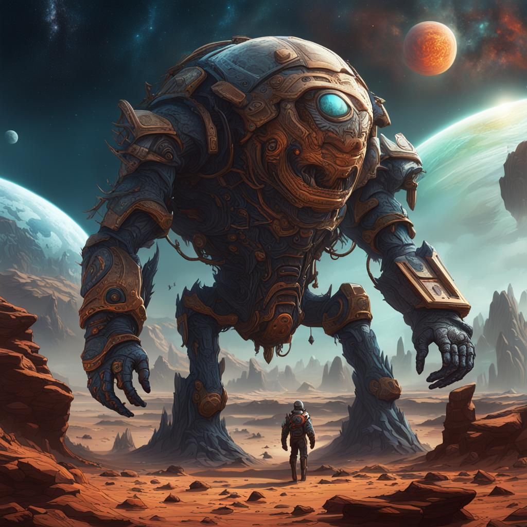 Posthuman Interplanetary Superpowers in Detailed Concept Art