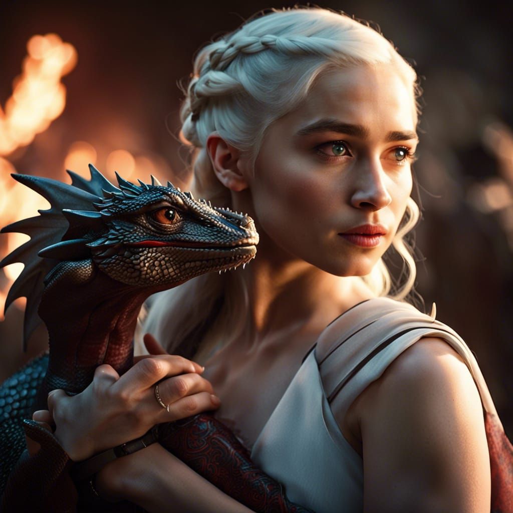 Emilia Clarke as Daenerys with Dragon, Cinematic Style