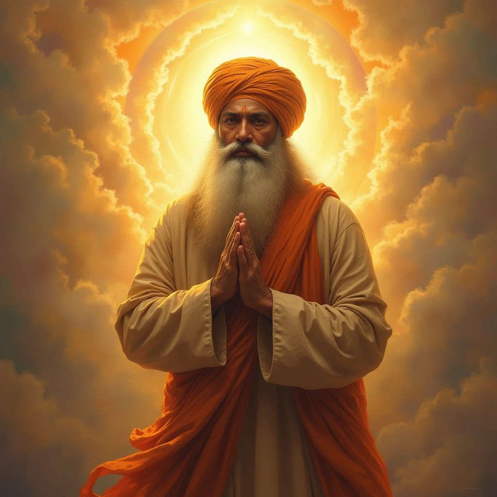 Sikh Saint in Reverent Devotion